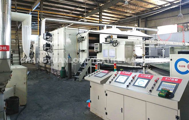 Nonwoven oven machine by gas heating